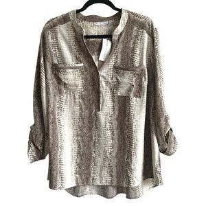 NWT Notations Snakeskin Office Blouse Size 2x Career Wear Animal Print